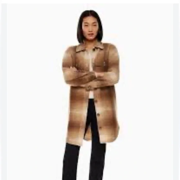 New Wilfred Free The Ganna Shirt Jacket Size XL COLOUR Elaine WLDWD BROWN⭐️⭐️⭐️ - Picture 16 of 17